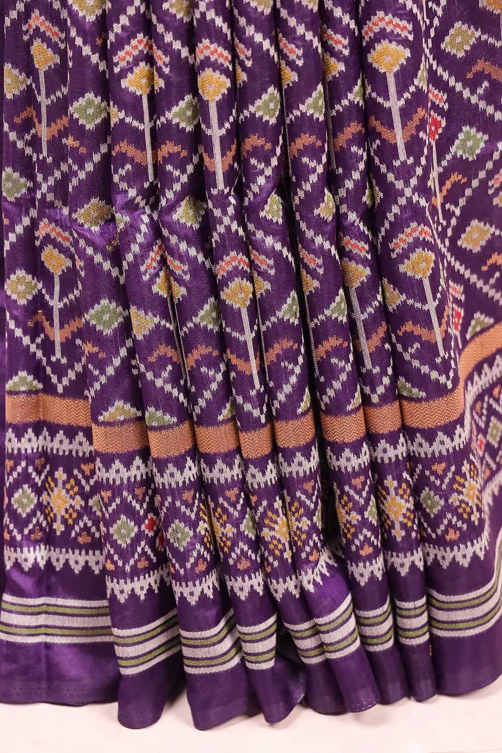Dark Violet Semi Silk Saree