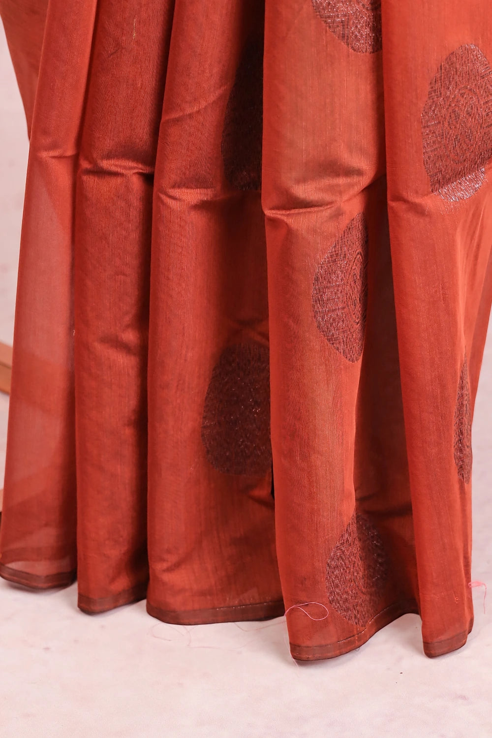 Rust Cotton Silk Saree