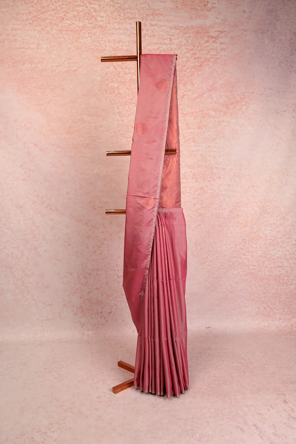 Onion Pink Cotton Silk Saree