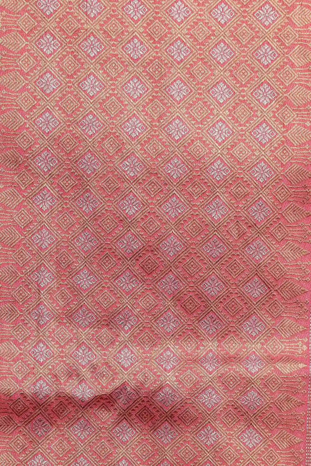 Peach Jute Banarasi Saree