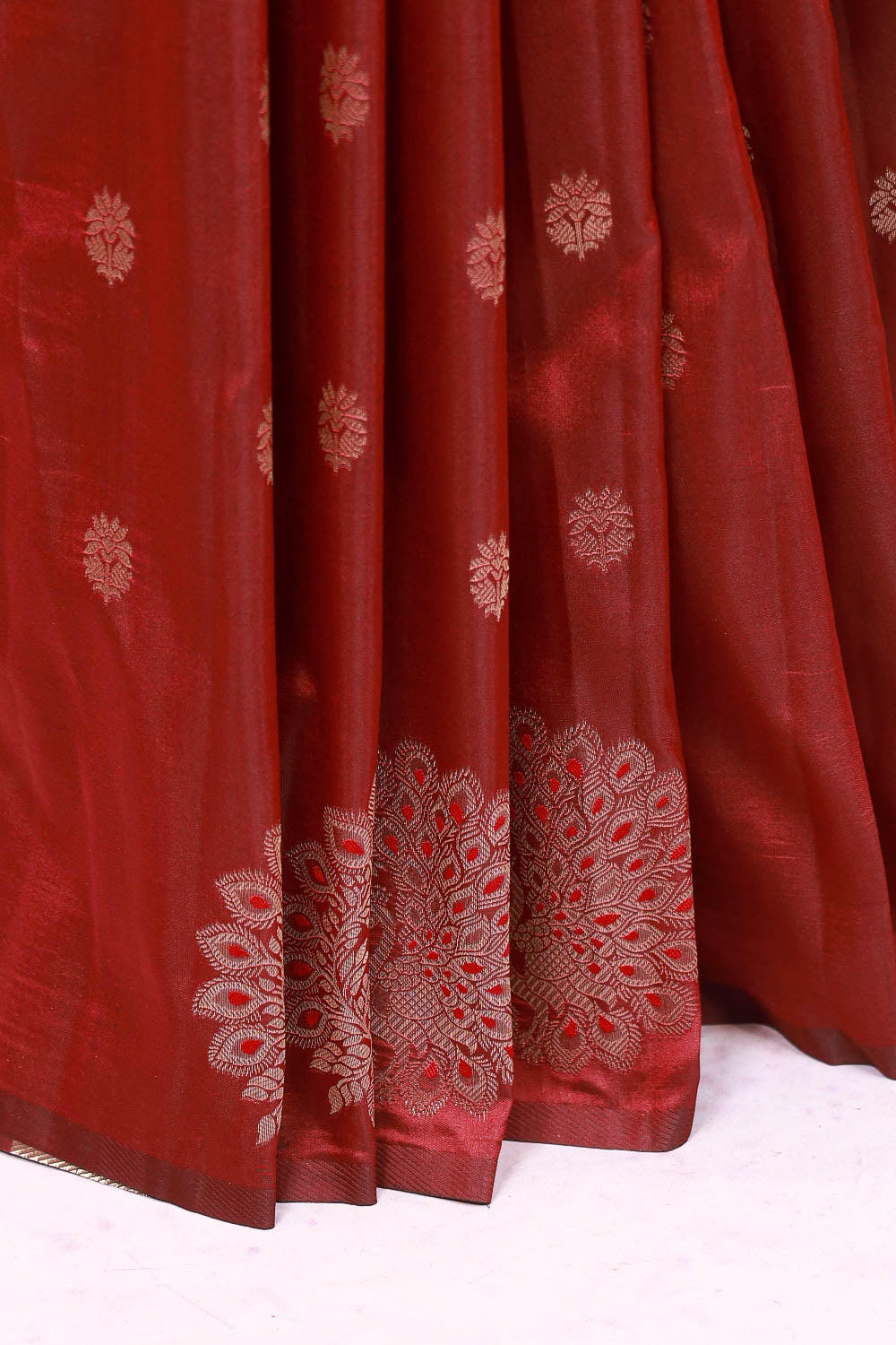 Maroon Semi Silk Saree