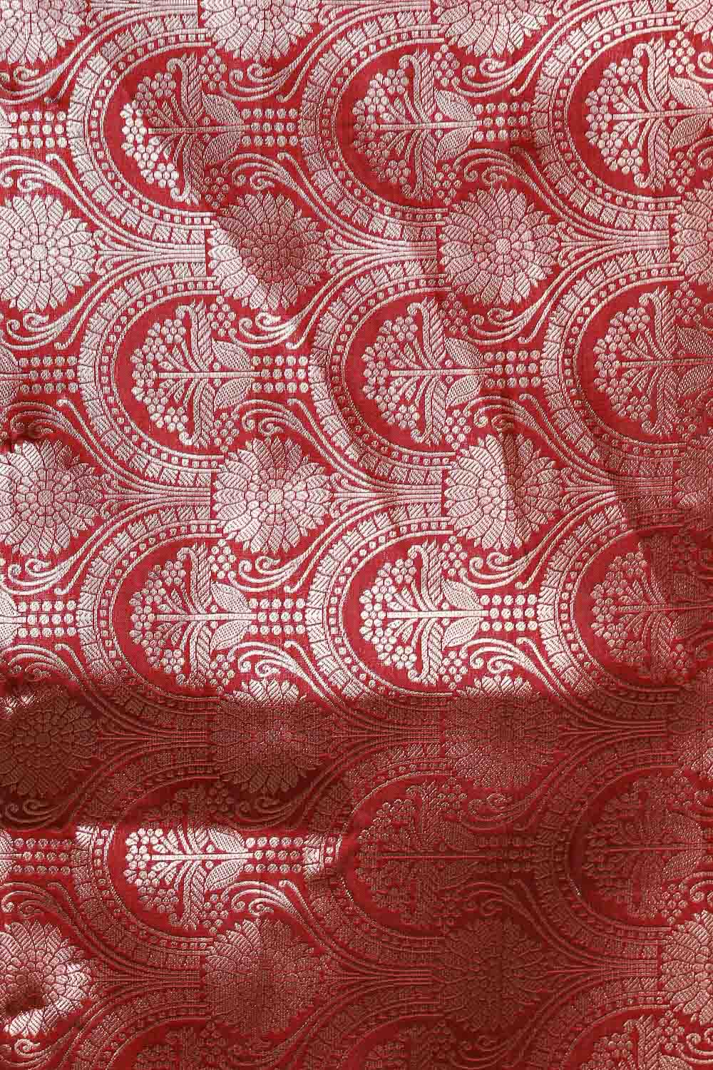 Maroon Semi Silk Saree