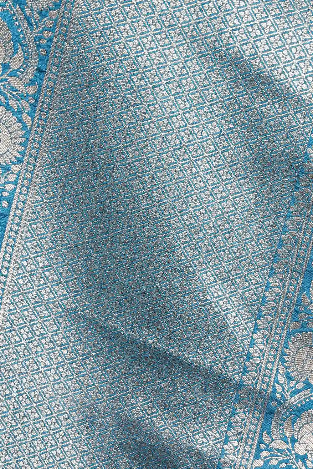 Blue Jute Banarasi  Saree