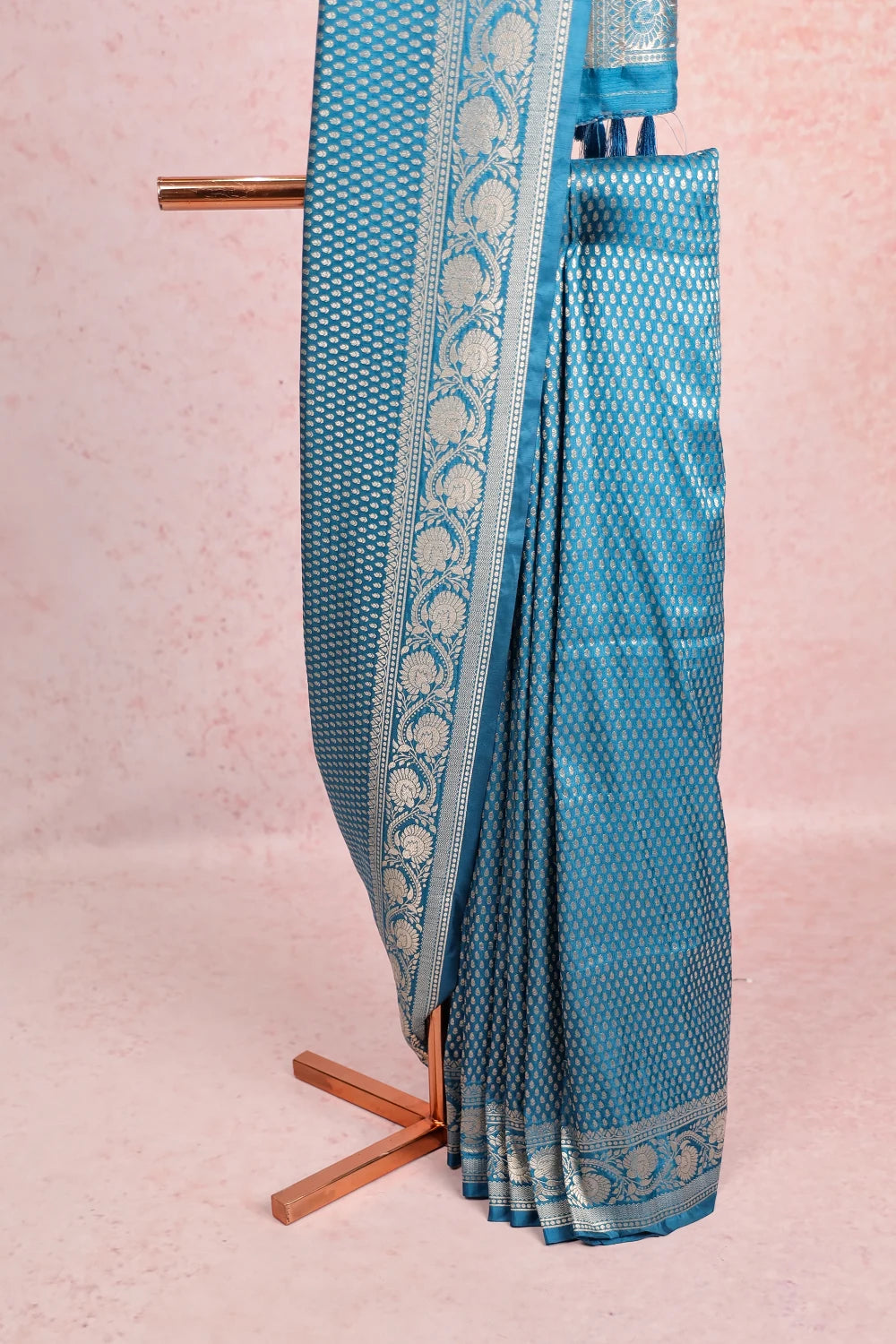 Blue Jute Banarasi  Saree