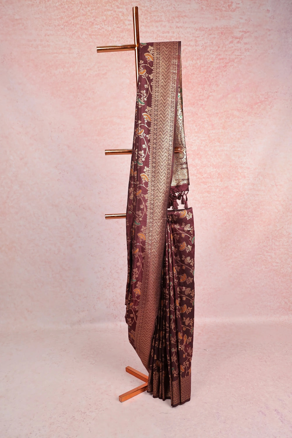 Brown Jute Banarasi  Saree