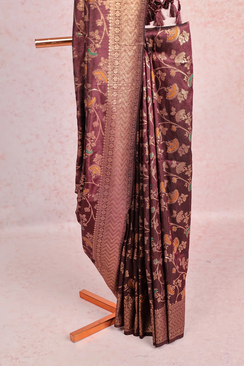 Brown Jute Banarasi  Saree