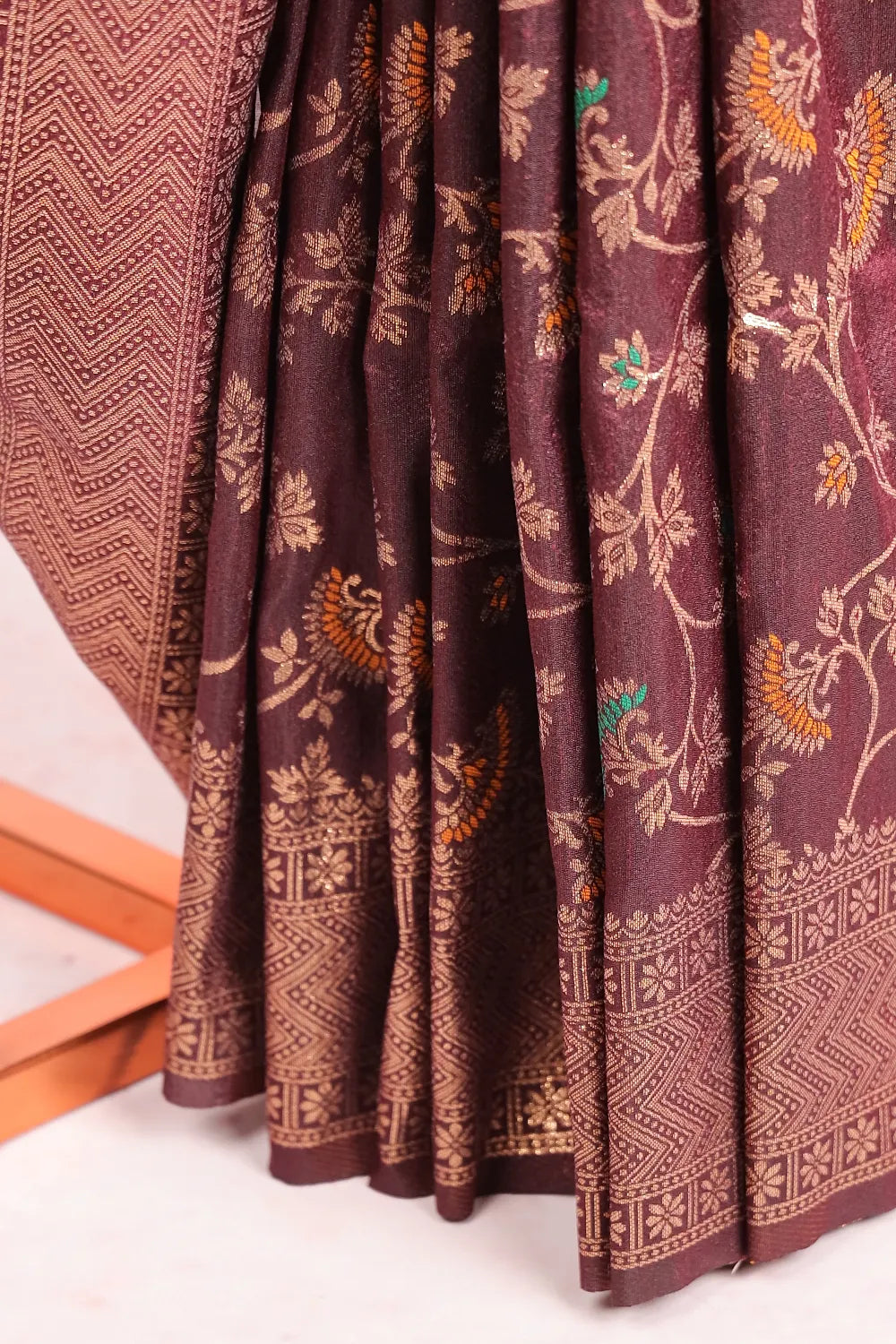 Brown Jute Banarasi  Saree