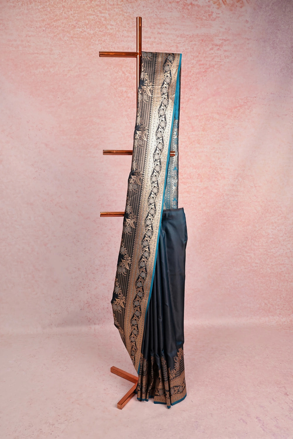 Teal Blue Semi Soft Silk Saree