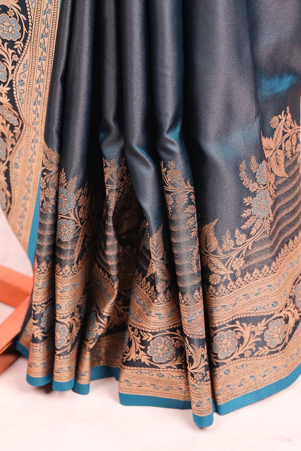 Teal Blue Semi Soft Silk Saree