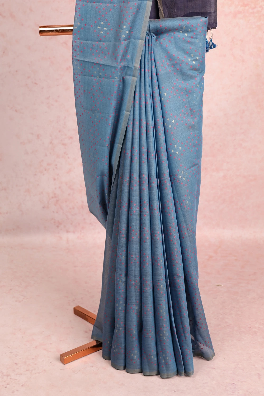 Blue Semi Tussar Saree