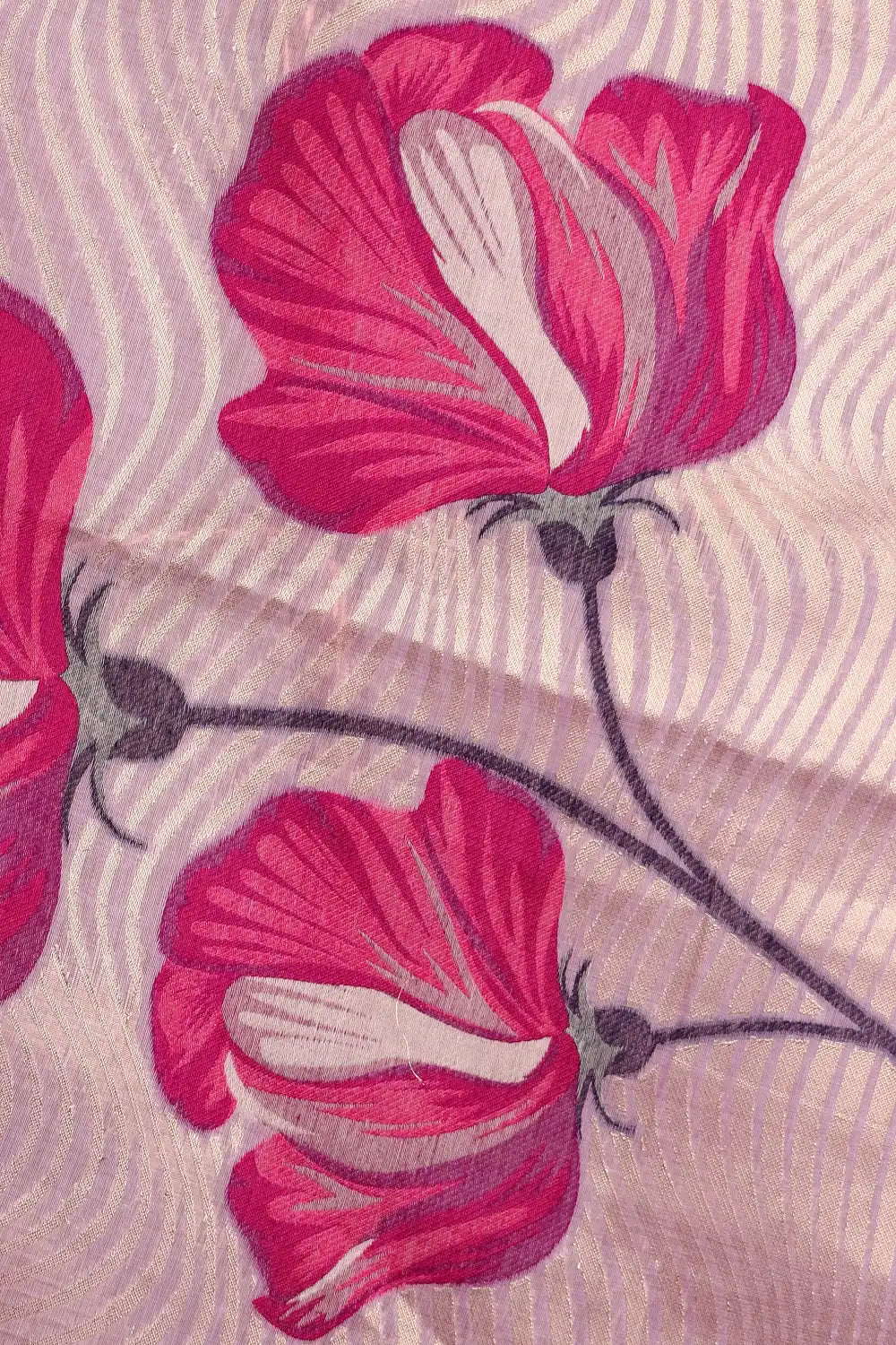 Lavender Semi Linen Saree