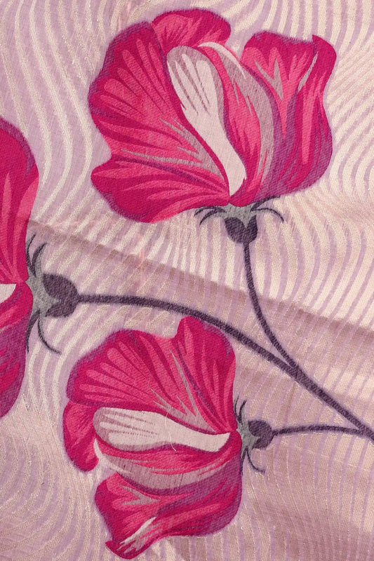 Lavender Semi Linen Saree