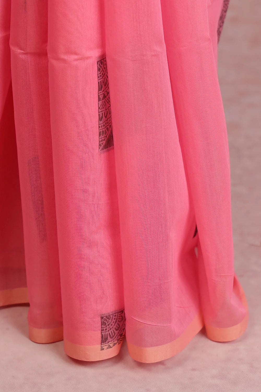 Peach Cotton Silk Saree