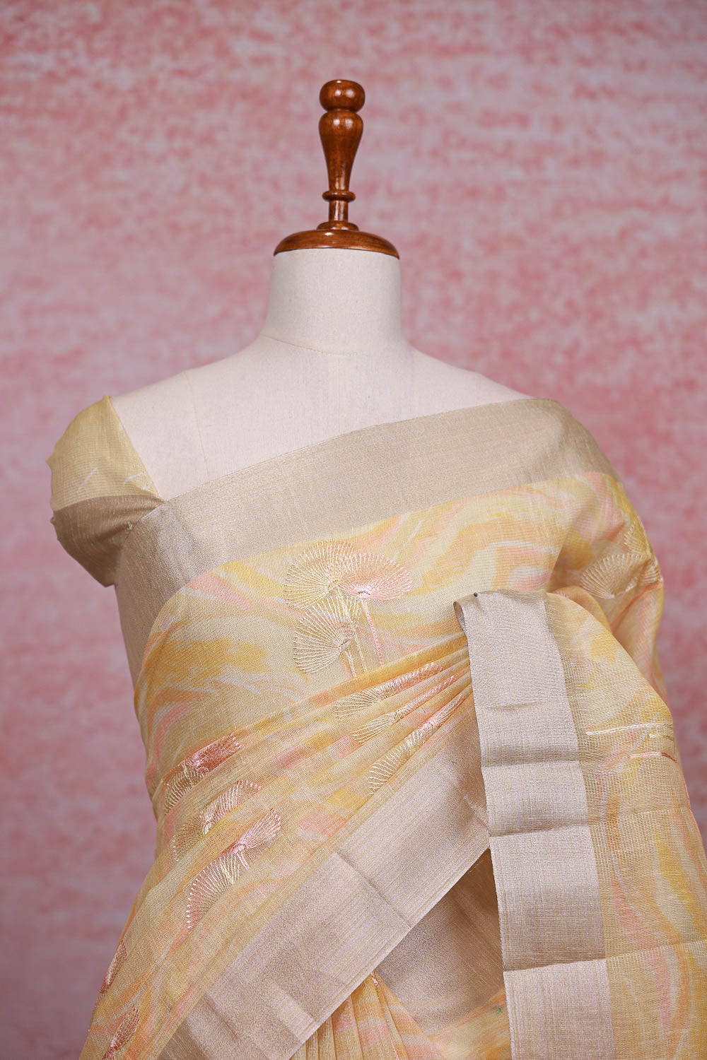 Yellow Semi Tissue Saree