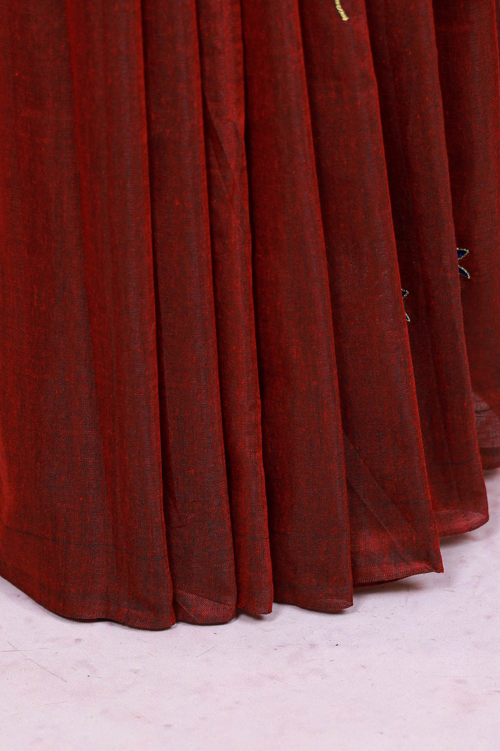 Maroon Mul Cotton Saree