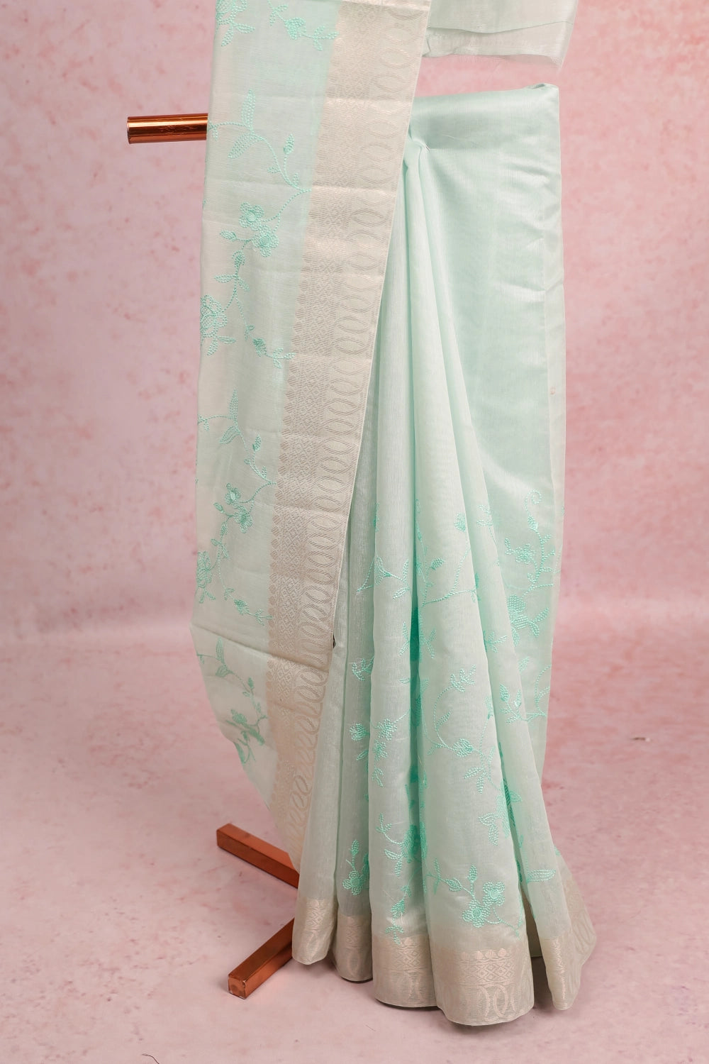 Light Green Cotton Silk Saree