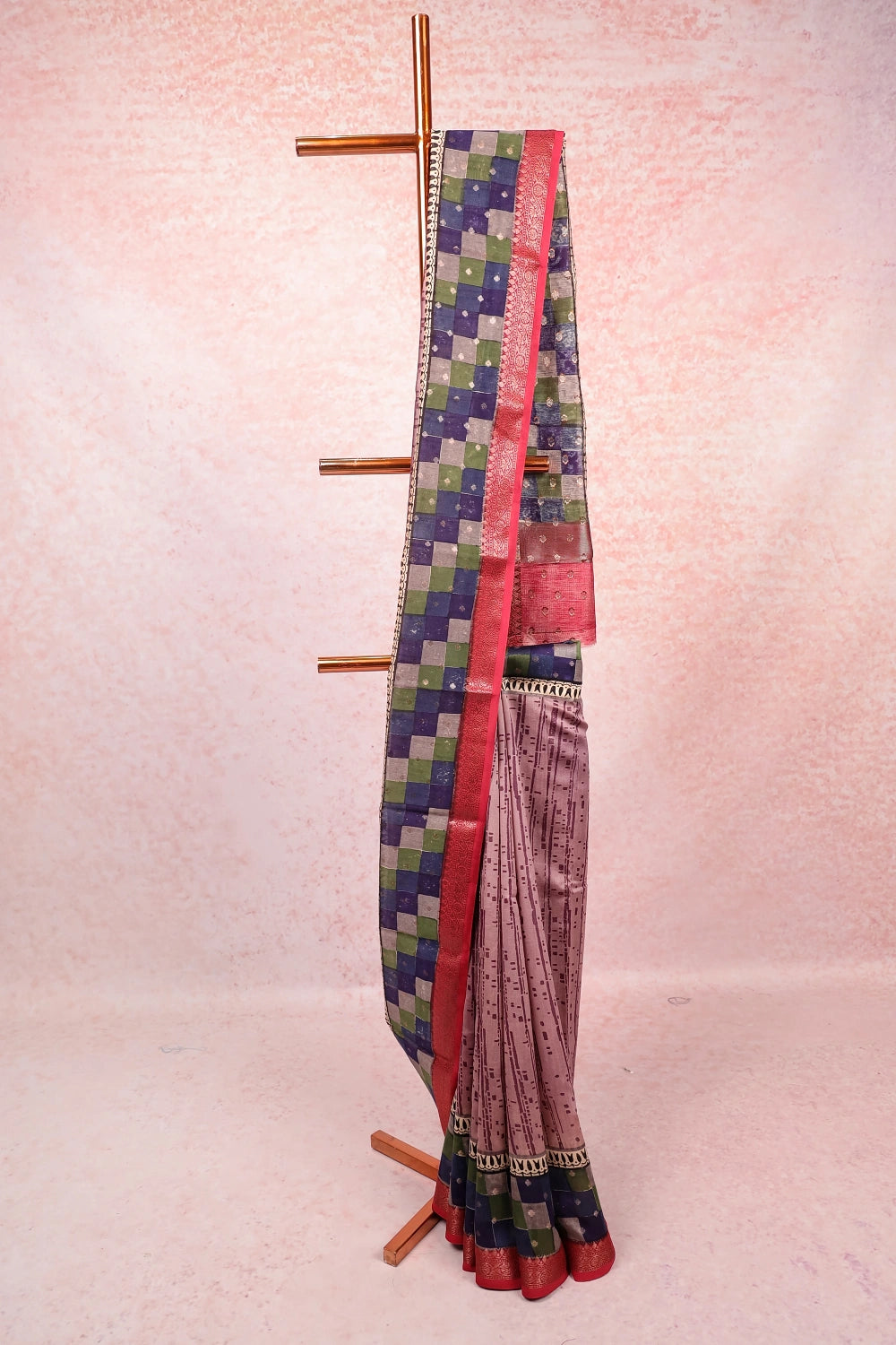 Light Violet Maheswari Silk Saree