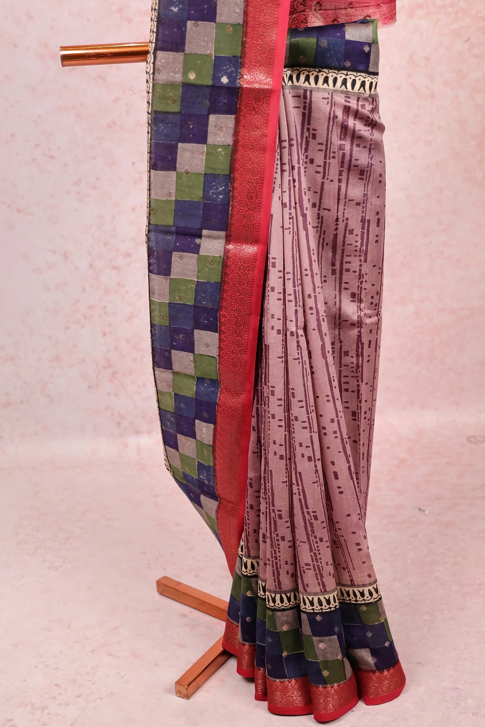 Light Violet Maheswari Silk Saree
