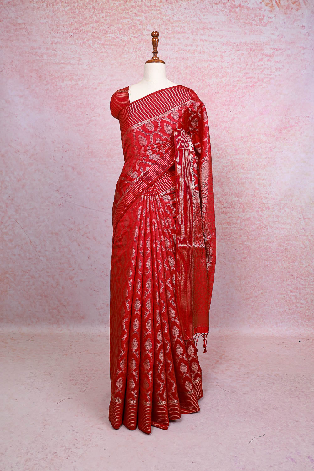 Maroon Semi Silk Saree