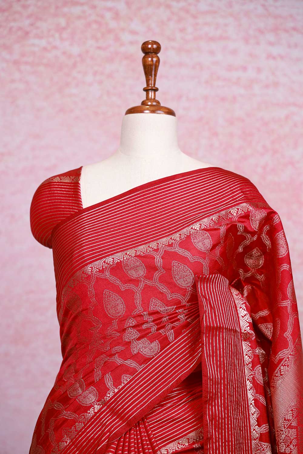 Maroon Semi Silk Saree