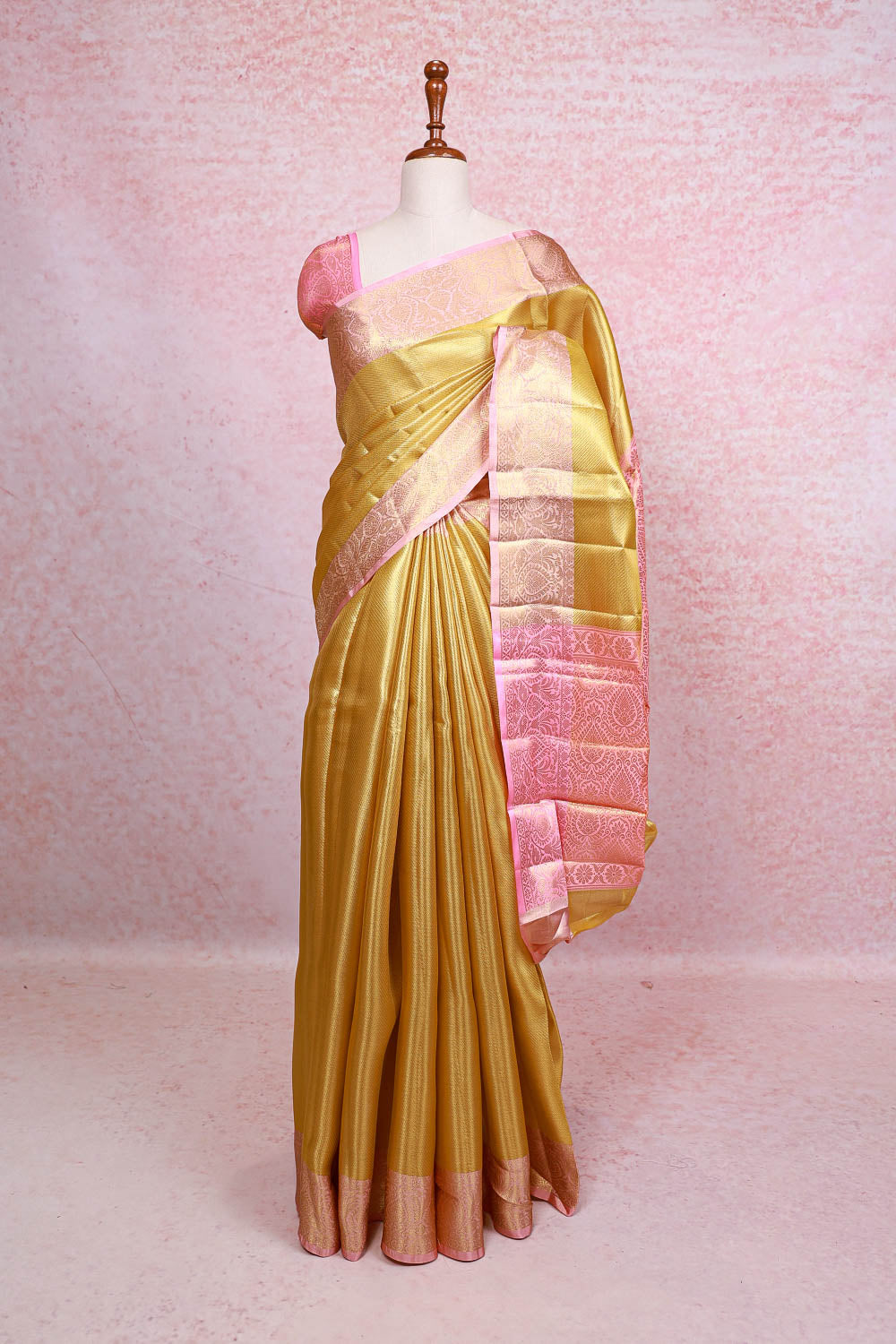 Gold Semi Tissue Saree
