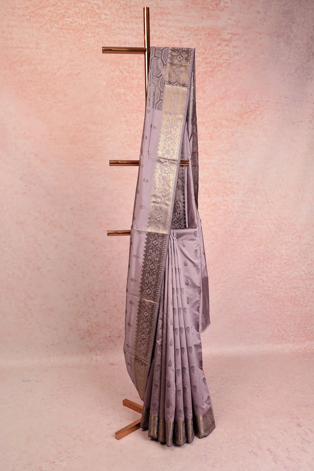 Light Purple Semi Silk Saree