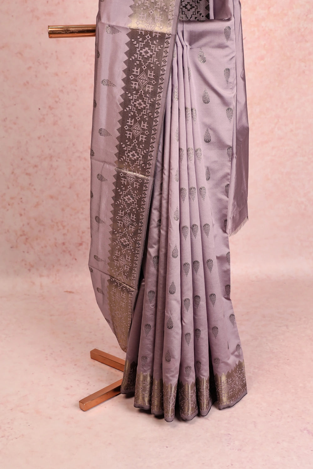 Light Purple Semi Silk Saree