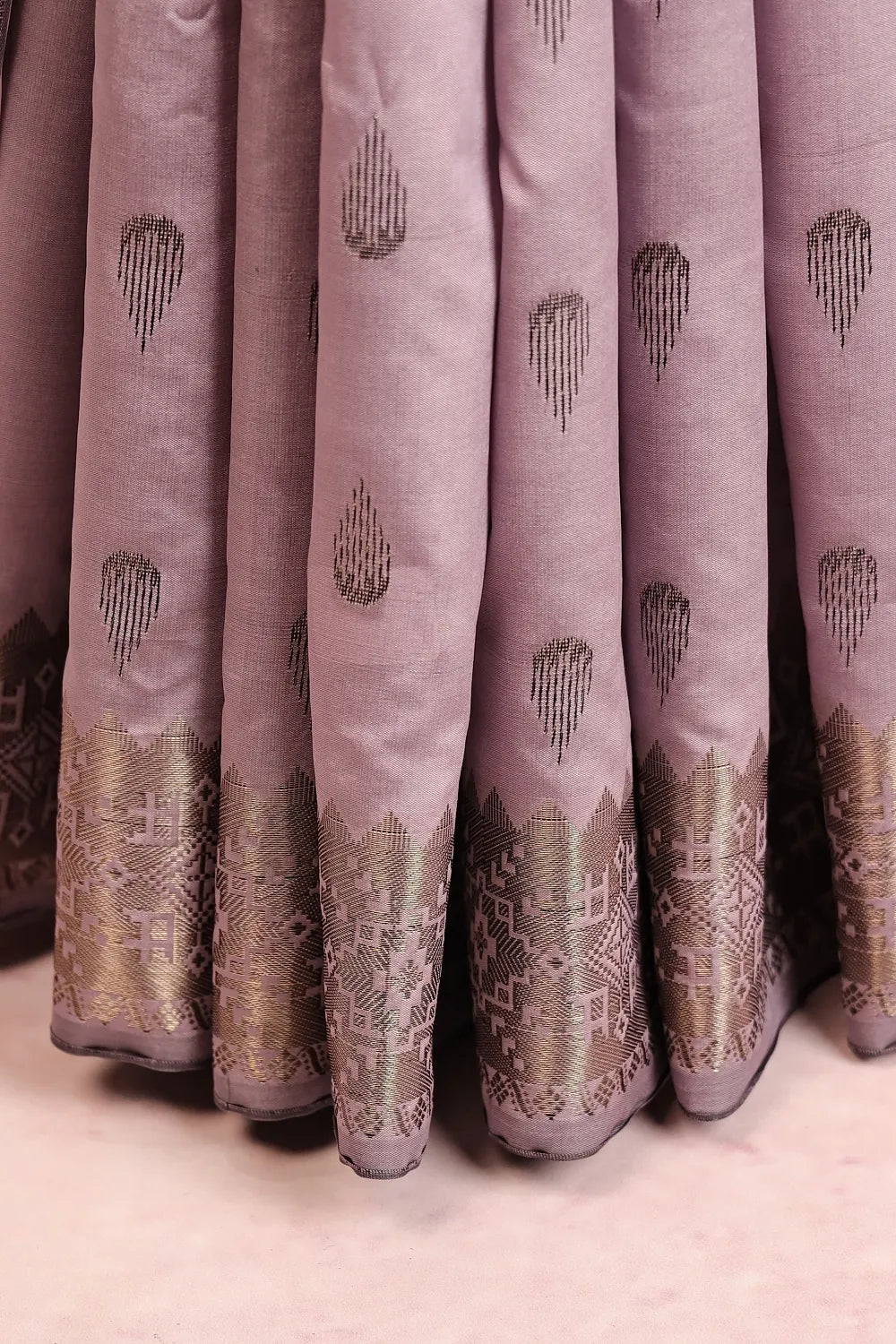 Light Purple Semi Silk Saree
