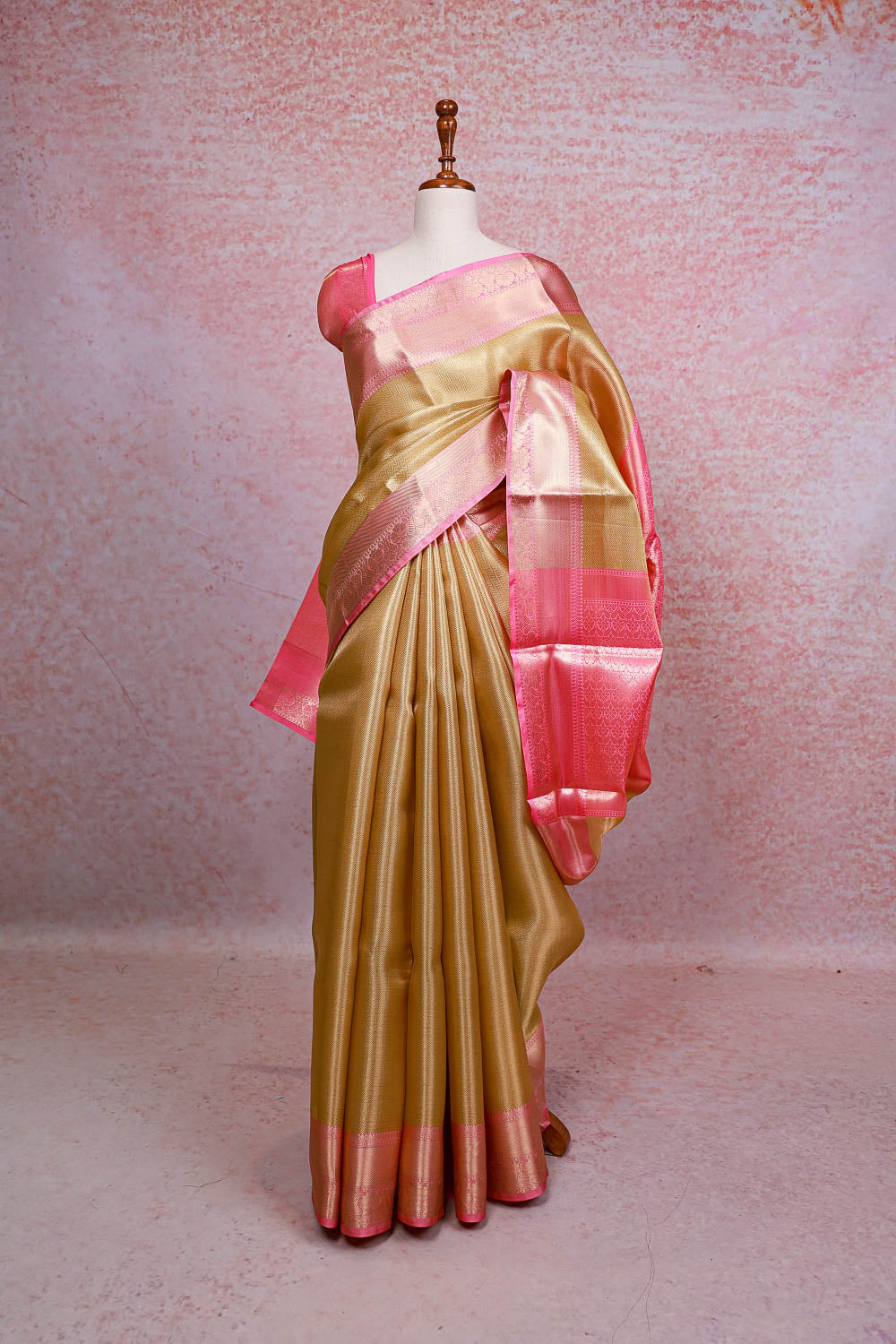 Golden Semi Tissue Saree