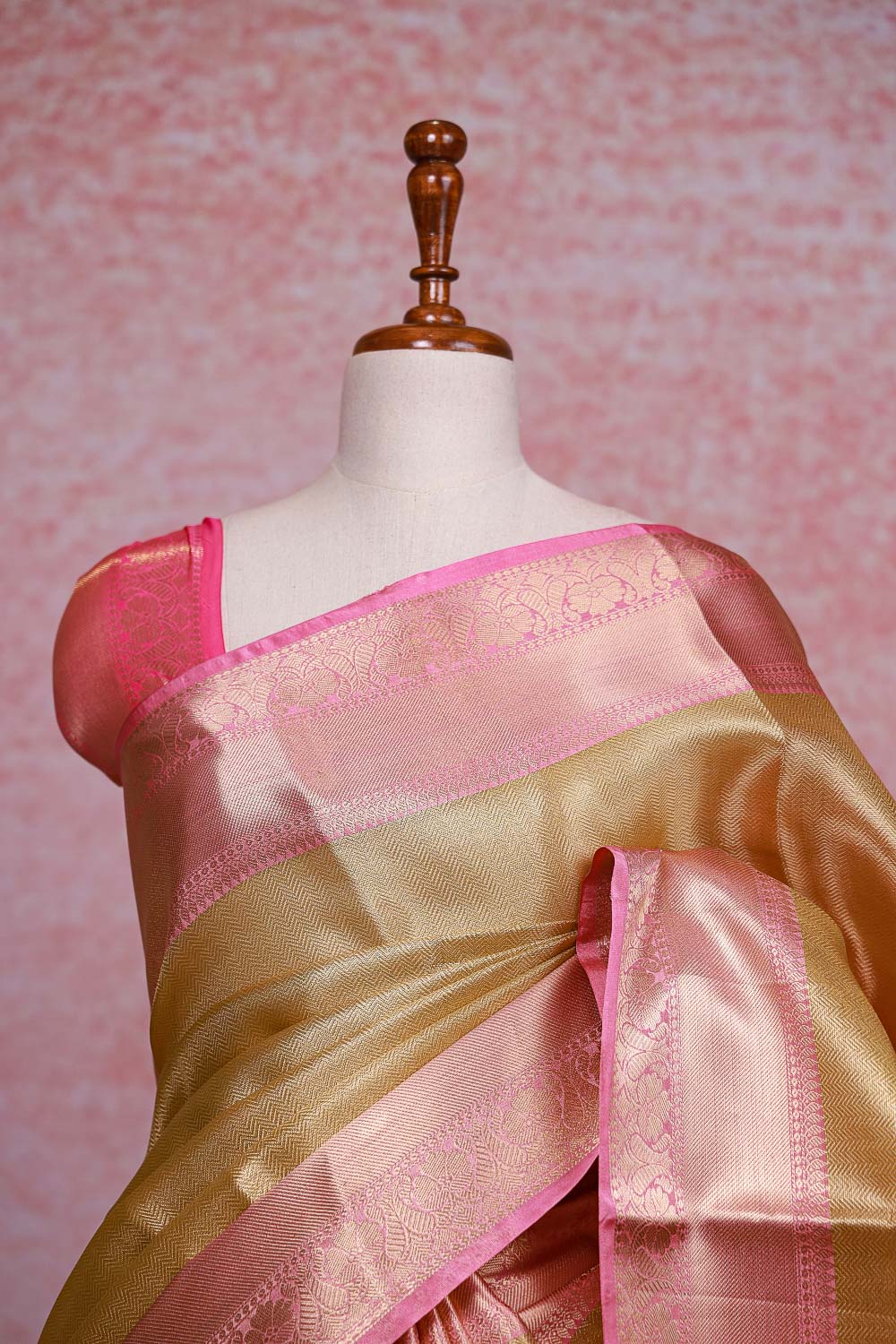 Golden Semi Tissue Saree