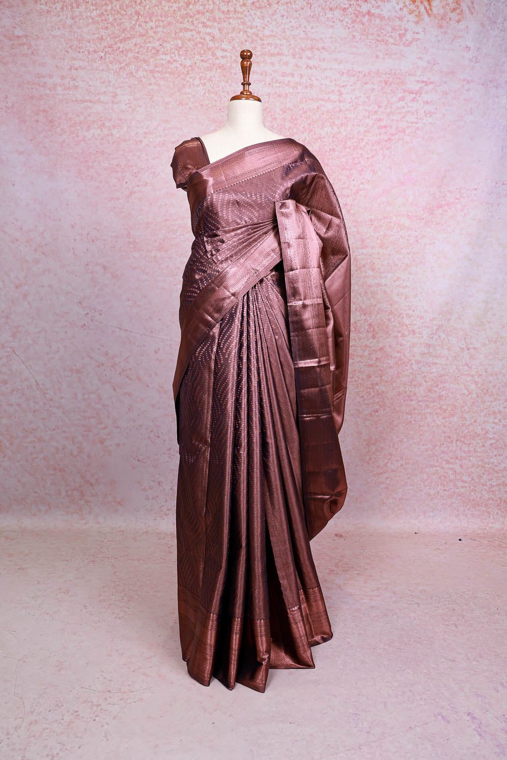 Rose Gold Semi Silk Saree