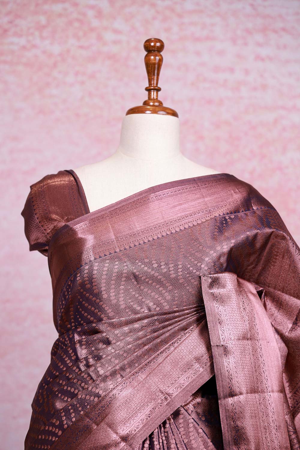 Rose Gold Semi Silk Saree