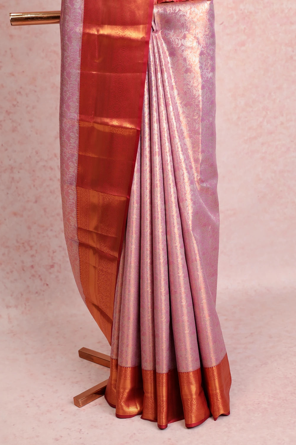 Lavender Kancheepuram Tissue Silk Saree