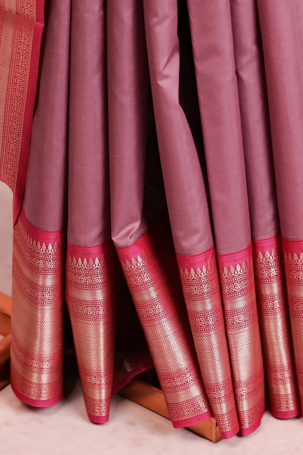 Lavender Kancheepuram Semi Silk Saree