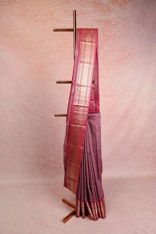 Lavender Kancheepuram Semi Silk Saree