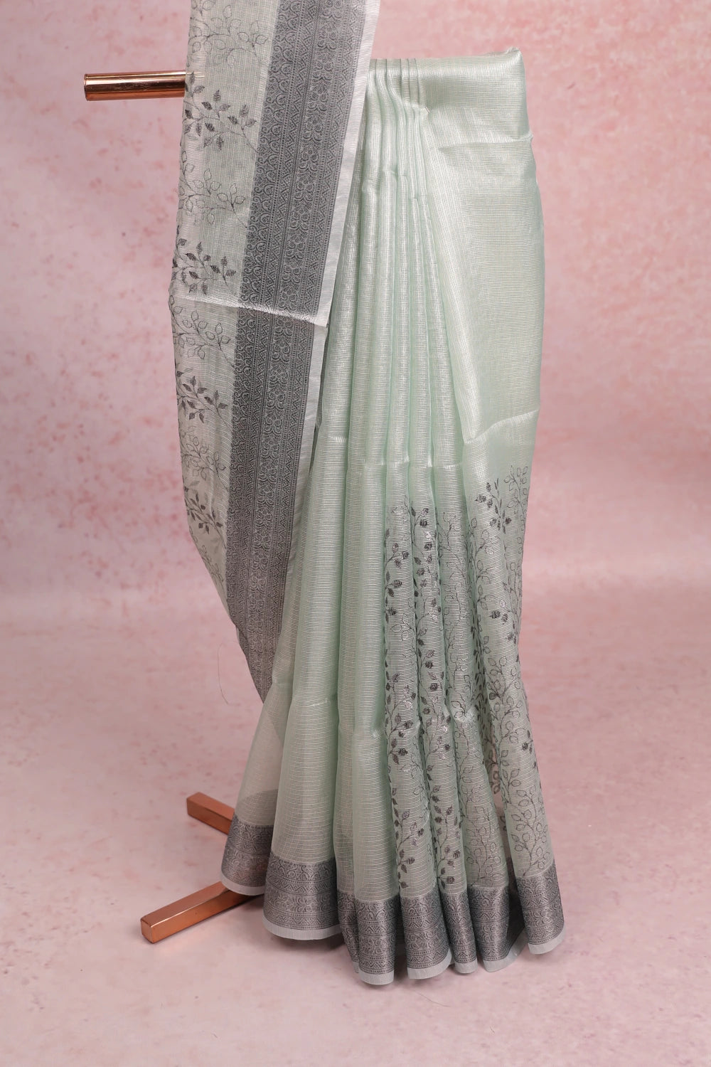 Pastel Green Semi Tissue Saree