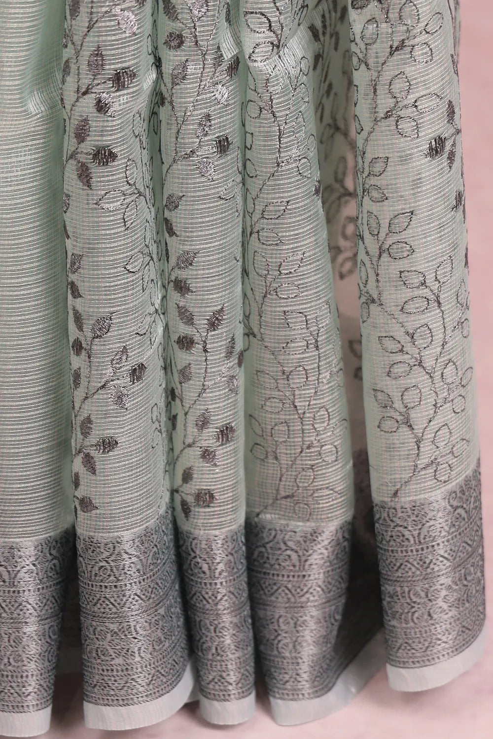 Pastel Green Semi Tissue Saree