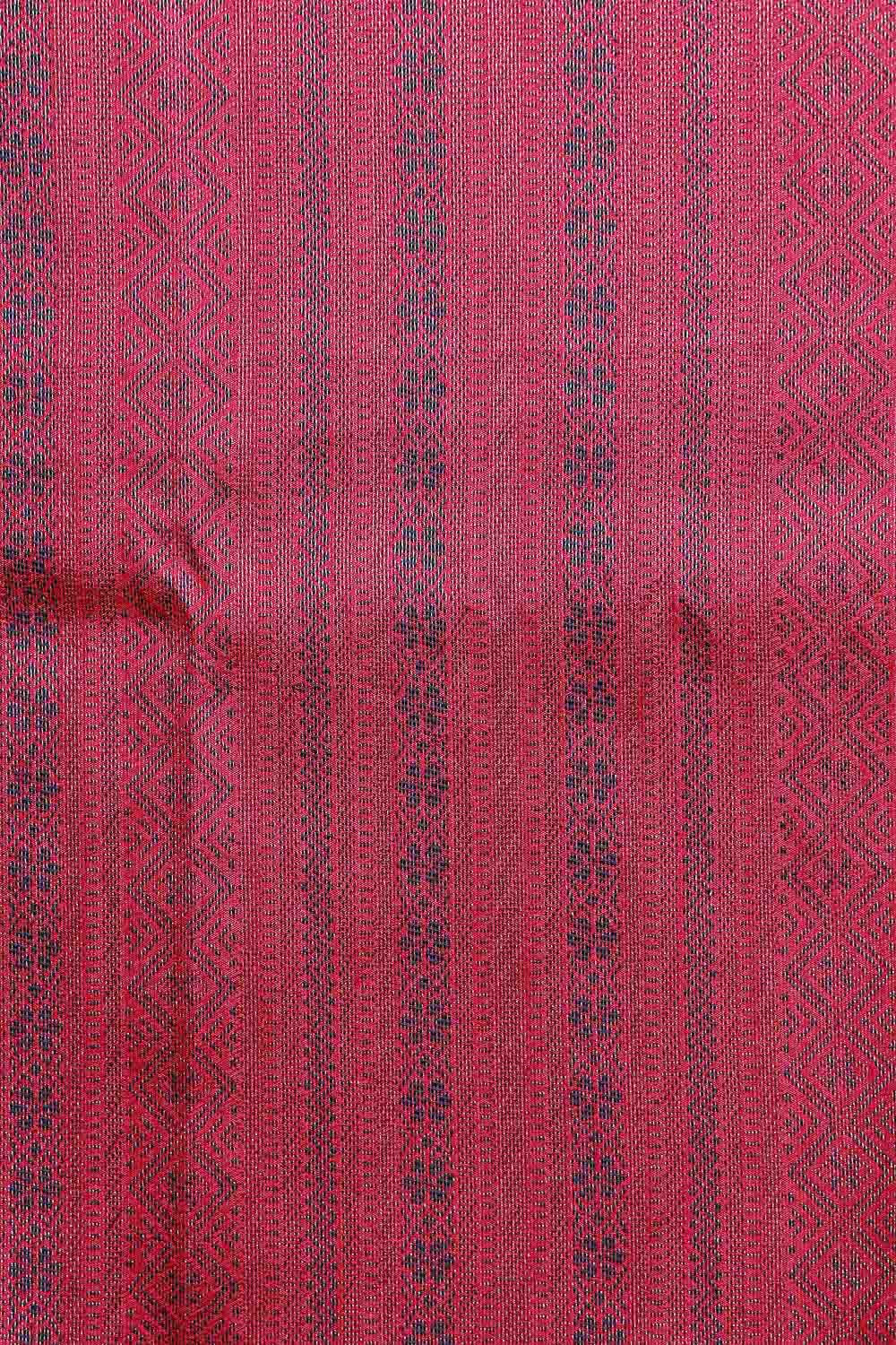Magenta Semi Jute Saree - Seematti