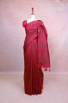 Magenta Semi Jute Saree - Seematti