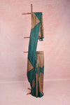 Bottle Green Semi Jute Saree