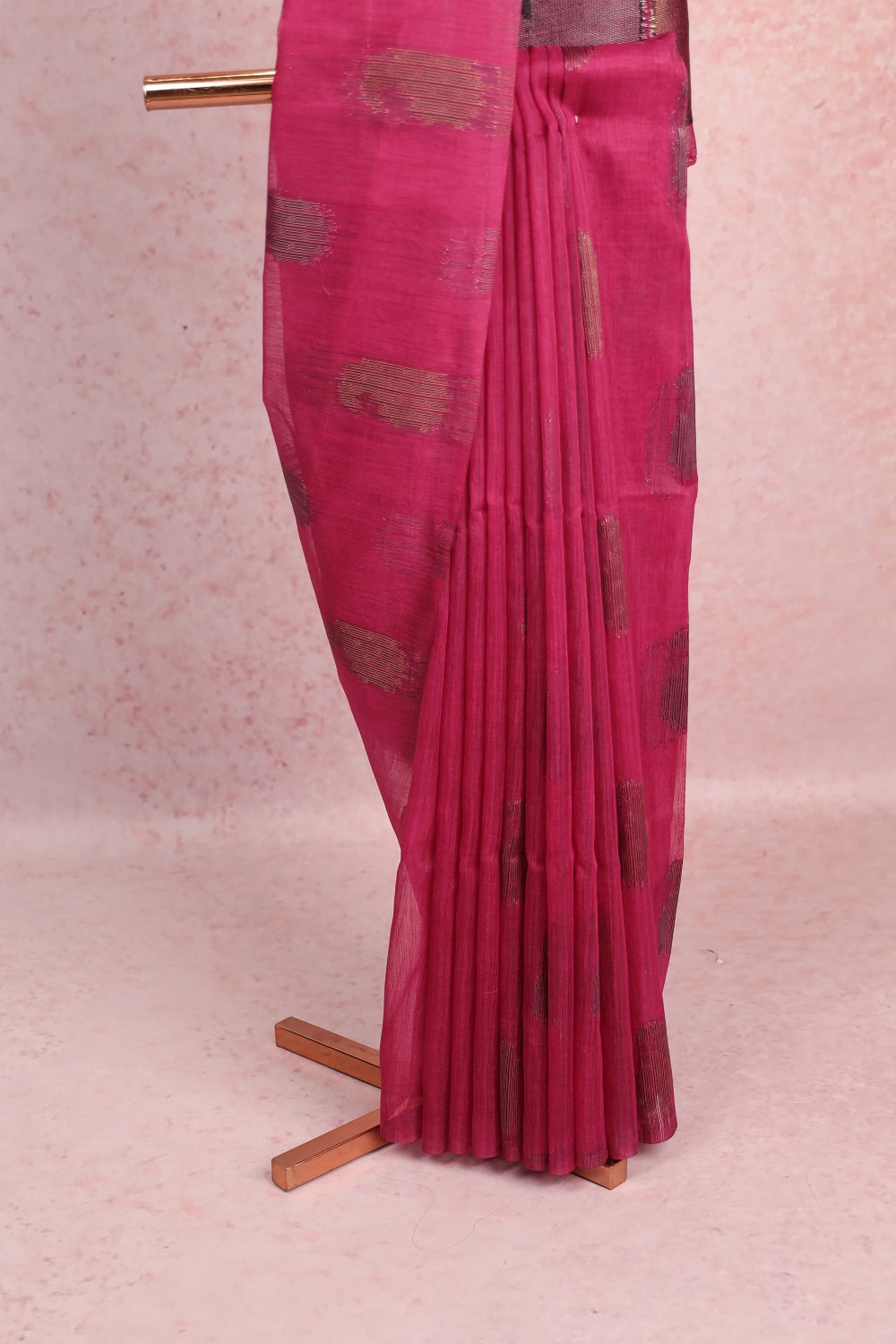 Beetroot Color Semi Jute Saree