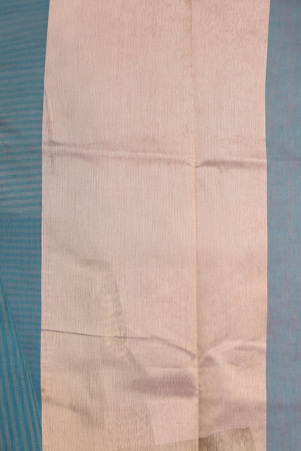 Peacock Blue Cotton Silk Saree