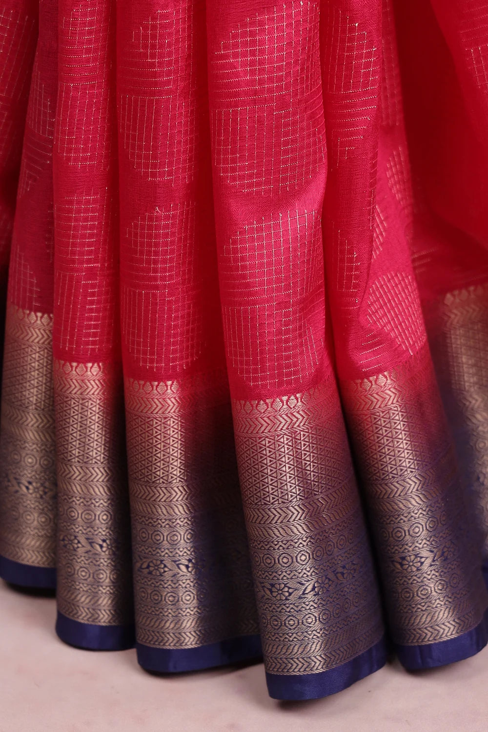 Magenta Semi Tussar Saree