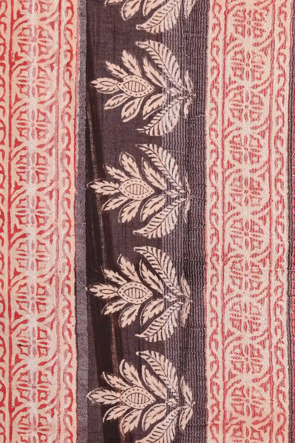 Red Semi Linen Saree