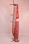 Red Semi Linen Saree