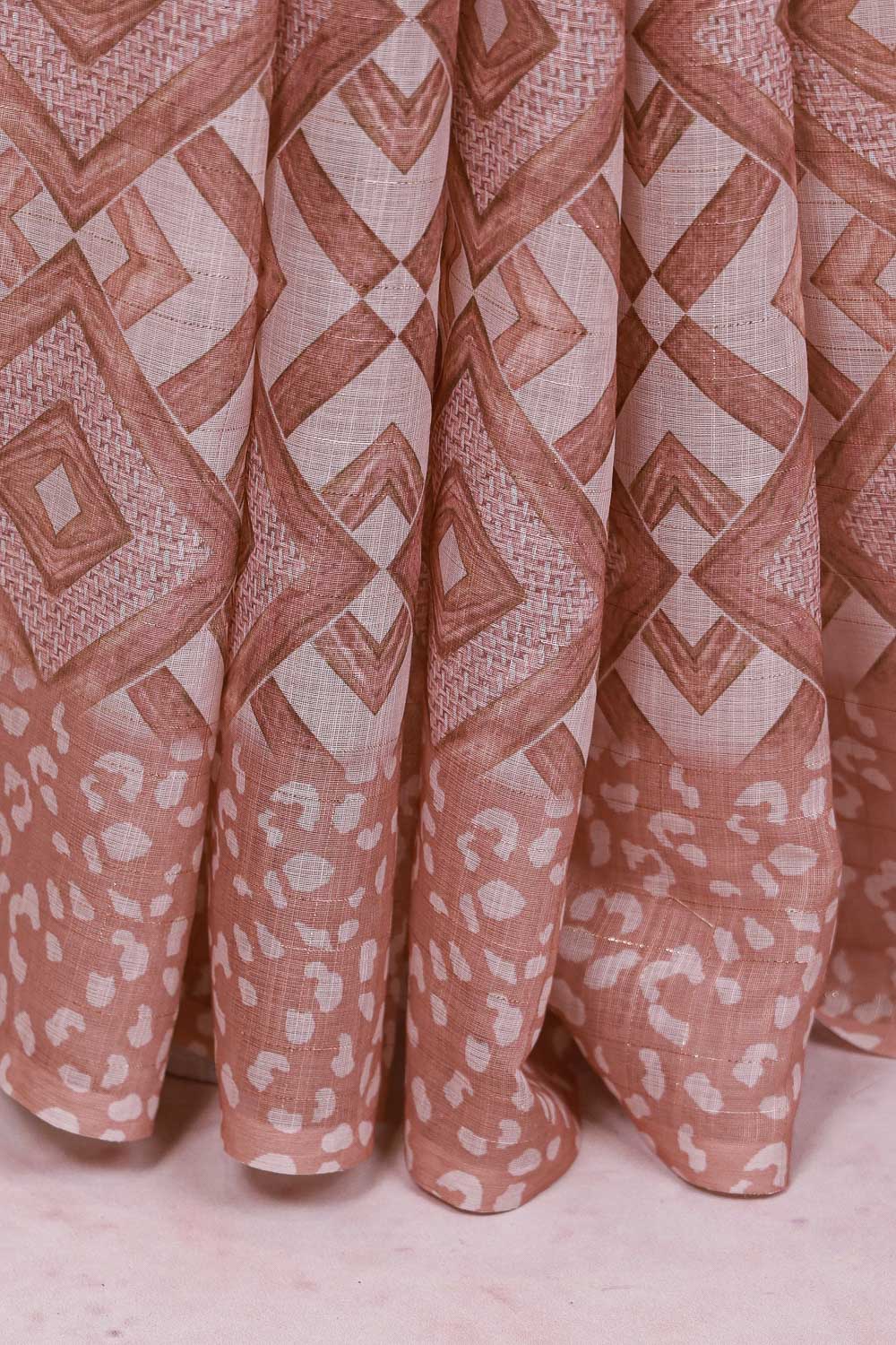 Light Brown Semi Linen Saree