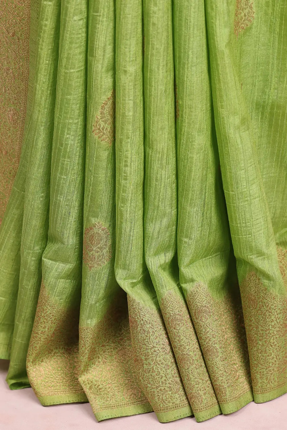 Parrot Green Semi Jute Saree