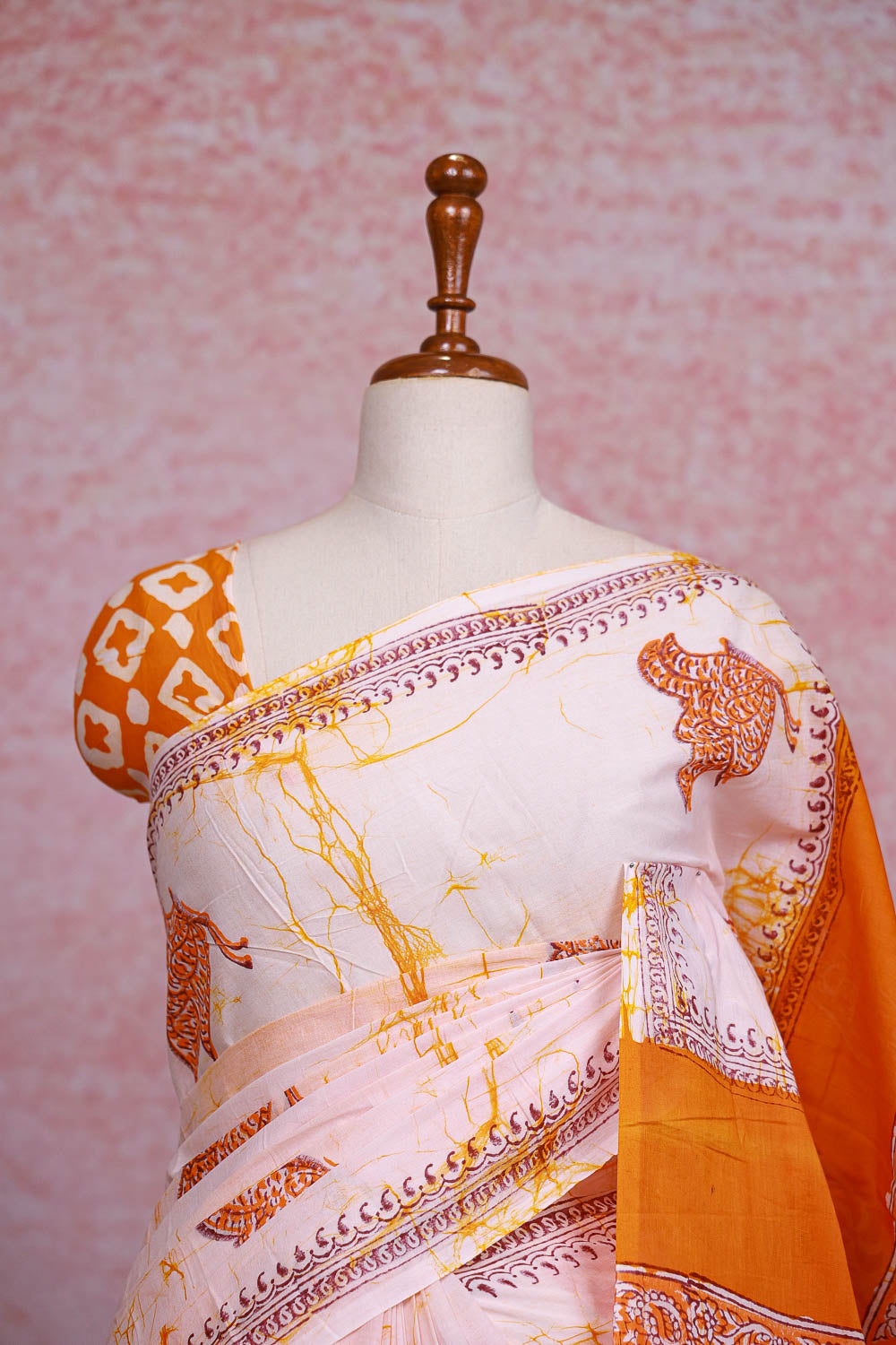 Cream Cotton Saree