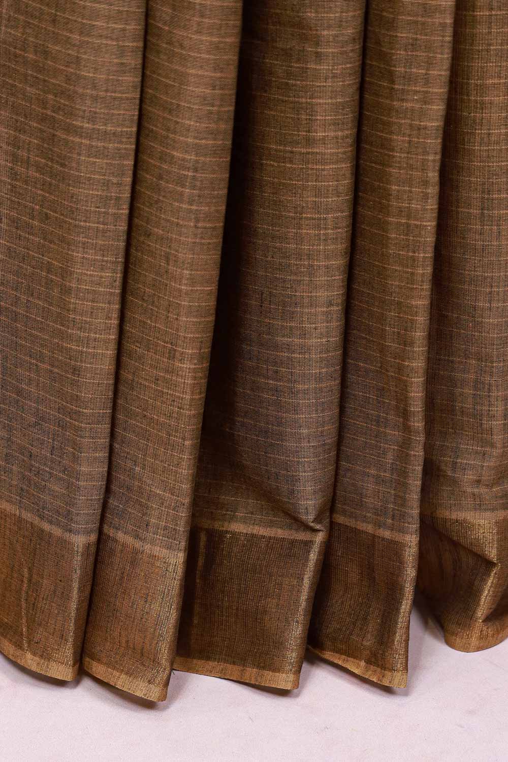 Terry Taupe Color Cotton Saree