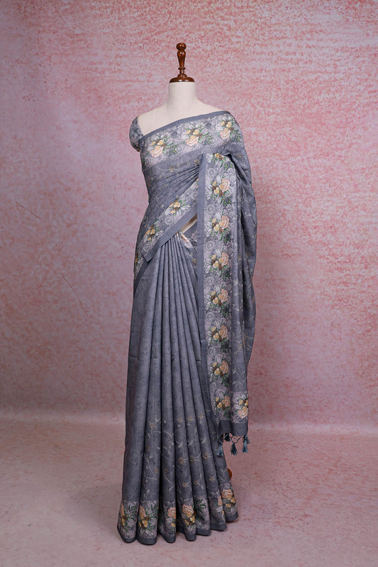 Ash Semi Tussar Saree
